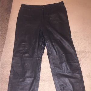 Genuine Leather Black Pants (Great Condition)